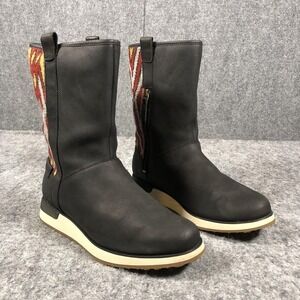 Merrell‎ Boots Women's Size 9 Black Mid Calf Wedge Geometric Knit Back Casual